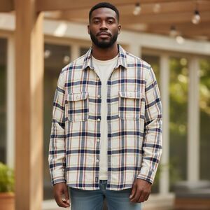 Zara Men's Plaid Flannel Button-Down Shirt Multicolor Size‎ L